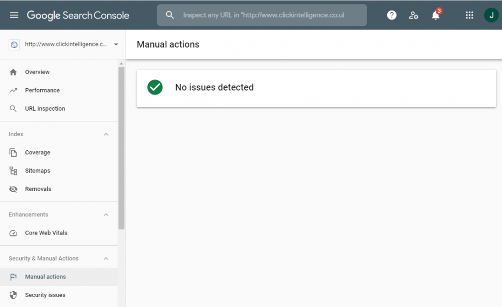 google search console manual actions