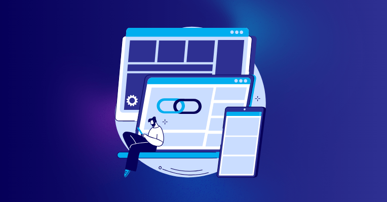 Link Building Abstract Concept Vector Illustration.