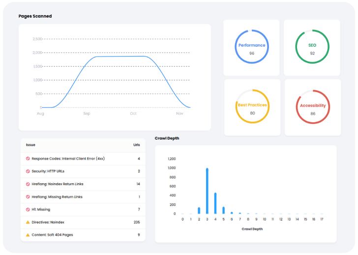 Click Insights Site Audit Features